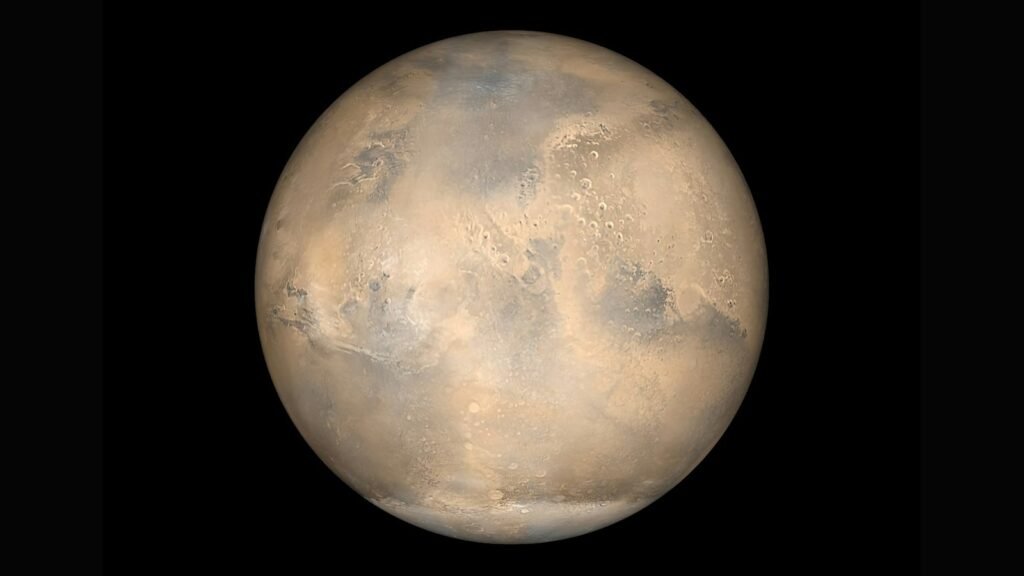 La planète Mars sur fond noir