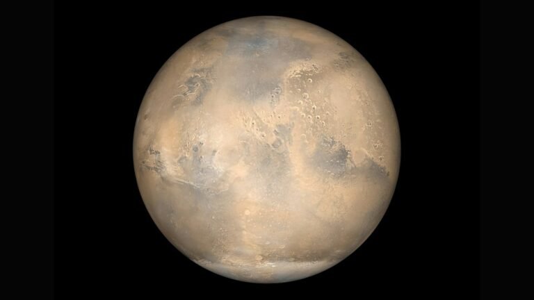 La planète Mars sur fond noir